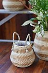 Stripe Rattan Basket Pot with Handles, 10 #1