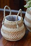 Stripe Rattan Basket Pot with Handles, 10 #3