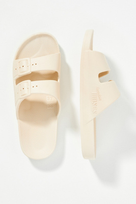 Freedom Moses Moses Two Band Slides In White