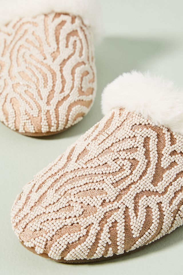 Alexis Beaded Zebra Slippers #2