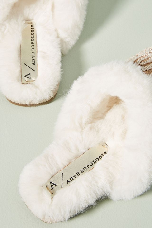 Alexis Beaded Zebra Slippers #3