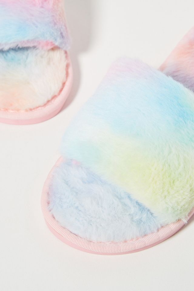 Leila Tie-Dye Faux Fur Slippers #2