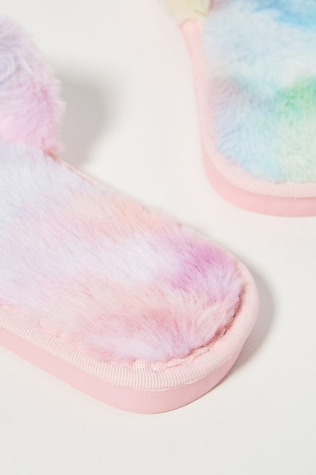Leila Tie-Dye Faux Fur Slippers #3