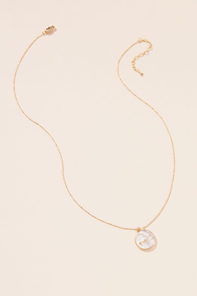 Zodiac Mother-Of-Pearl Pendant Necklace #2