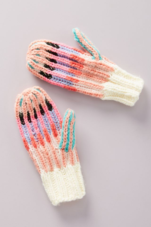 Painterly Cable-Knit Mittens #1