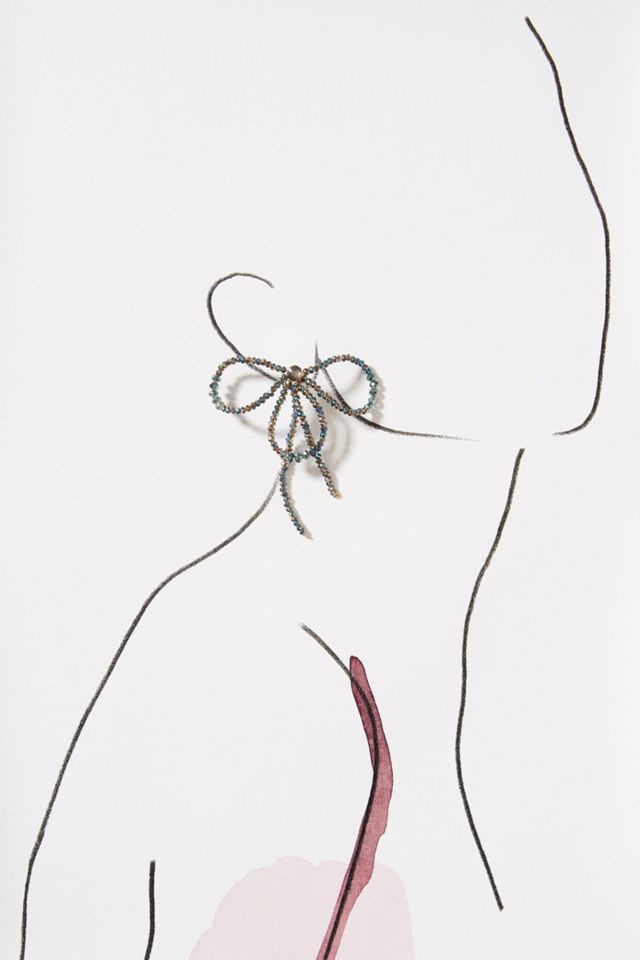 Beaded Bow Drop Earrings #2