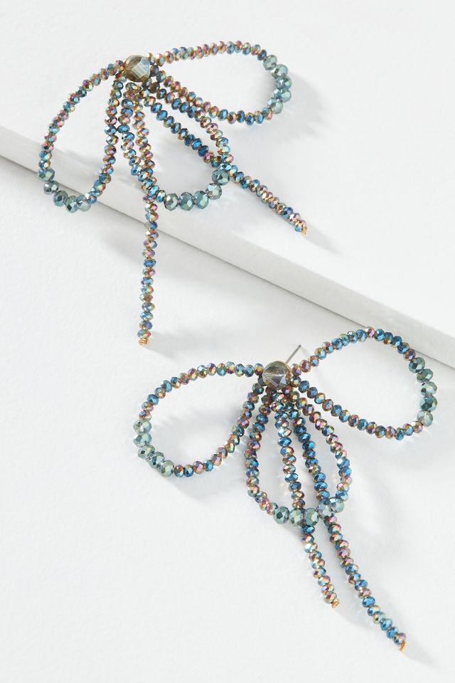 Ella Bow-Shaped Beaded Drop Earring