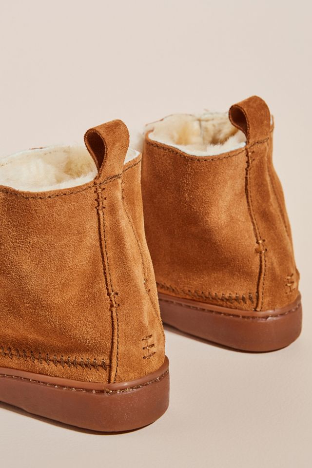 Minnetonka Women's Jade Suede Sheepskin Boots - Genuine Suede Upper, Ultra-Soft Lining, Slip-On, Rubber Sole