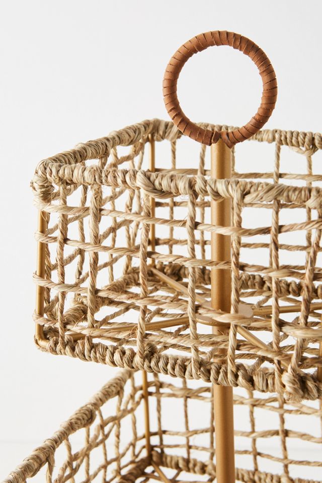 Woven Seagrass Three-Tier Fruit Basket #2