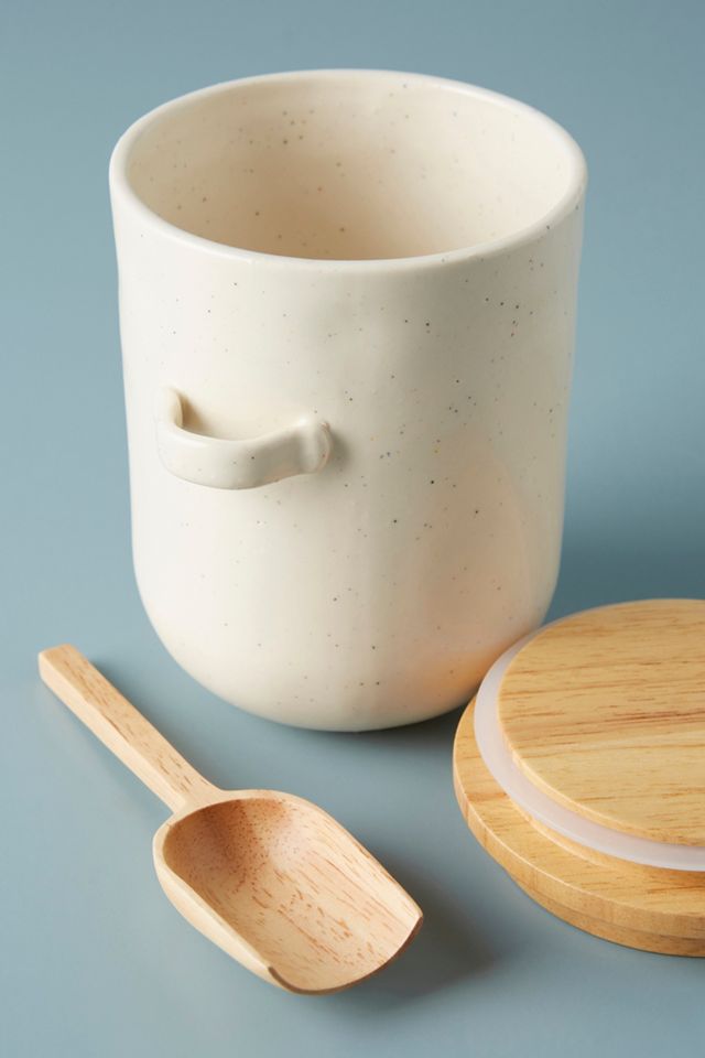 Pomme Upcycled Ceramic Pantry Canister and Spoon #1