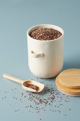 Pomme Upcycled Ceramic Pantry Canister and Spoon