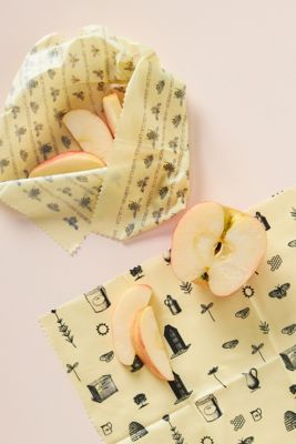 Busy Bee Reusable Beeswax Food Wraps, Set of 2
