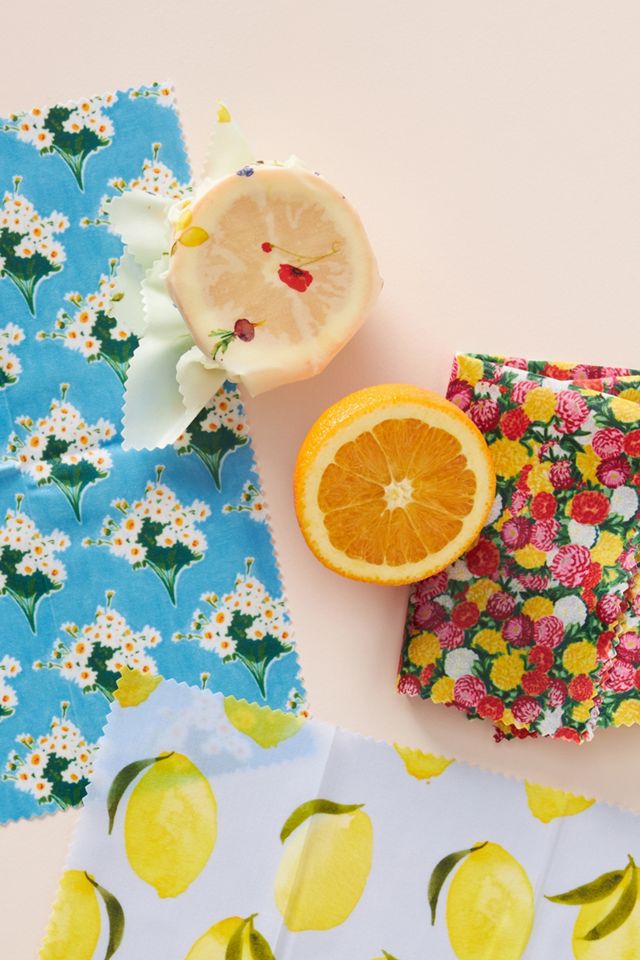 Patterned Beeswax Food Wraps, Set of 4 #1
