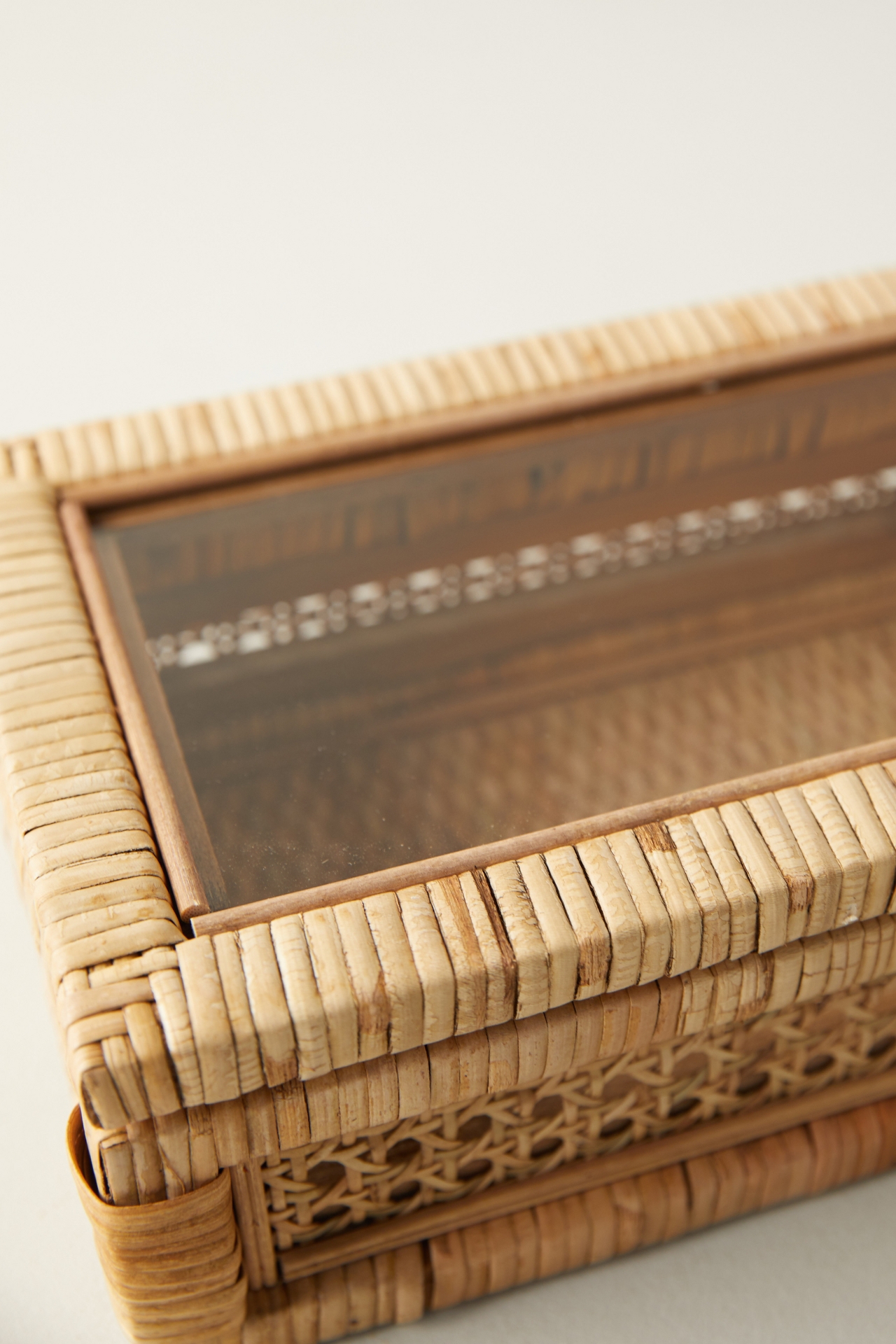 Rattan Box with Glass Lid