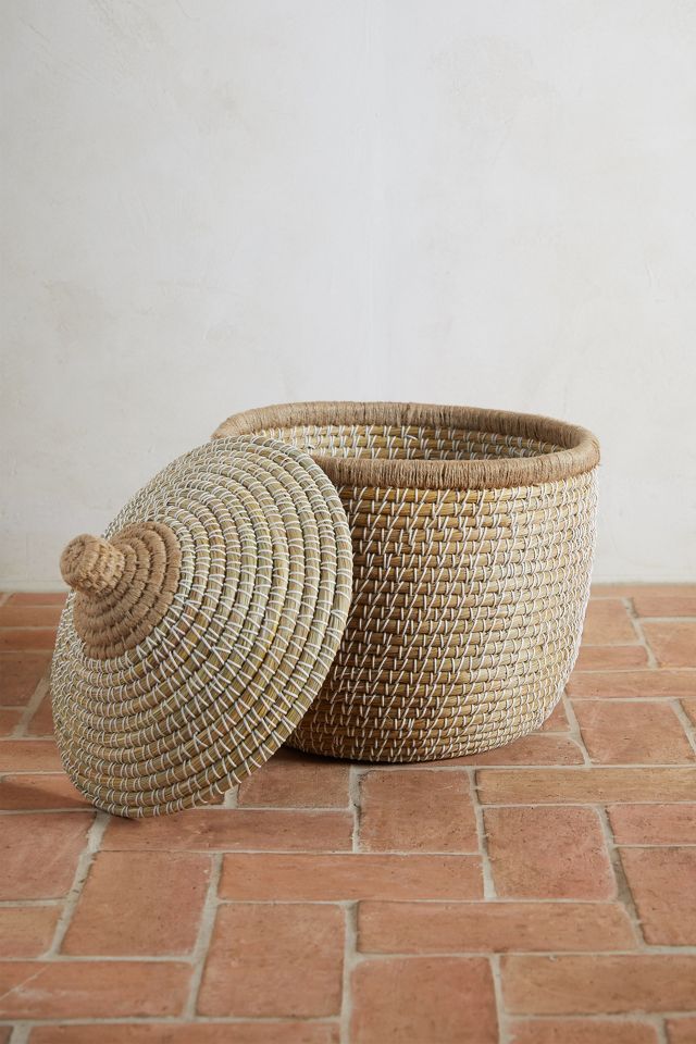 Round Lidded Seagrass Basket #2