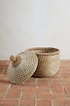 Round Lidded Seagrass Basket #4