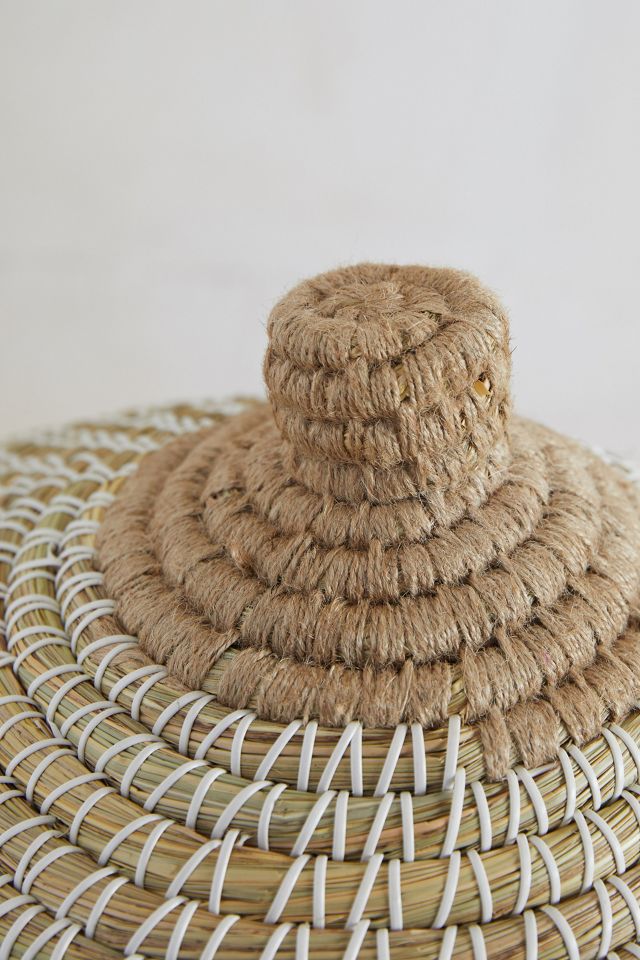 Round Lidded Seagrass Basket #5