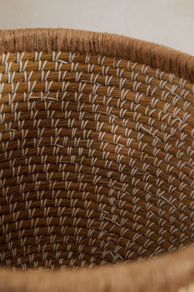 Round Lidded Seagrass Basket #7