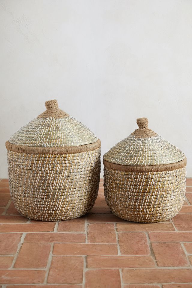 Round Lidded Seagrass Basket | Terrain