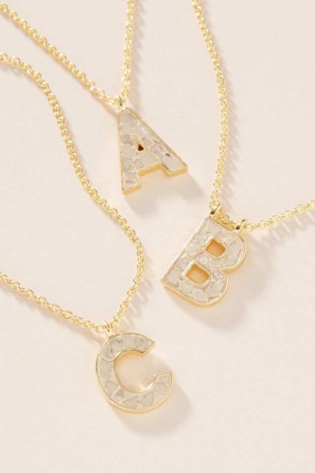 Deco Diamond Monogram Pendant Necklace Anthropologie