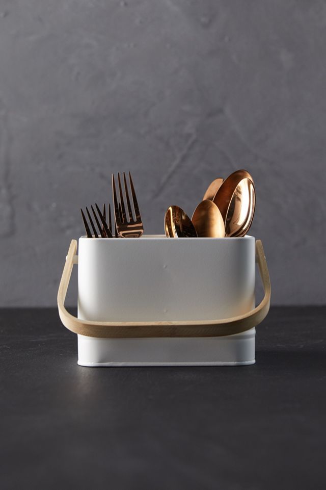 Steel + Bamboo Storage Bucket #1