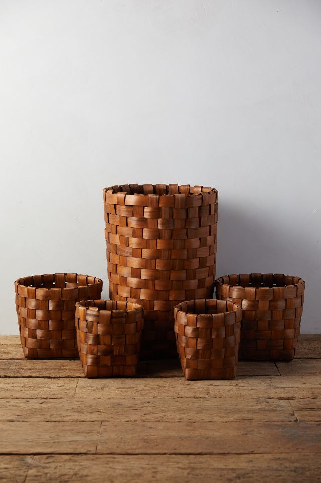 Woven Chipwood Baskets, Set of 5 | Terrain