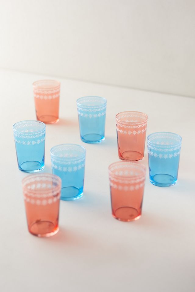 Floral Rim Glasess, Set of 4 #3