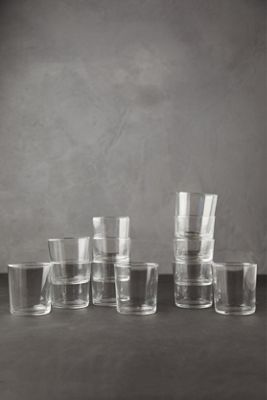 Modern Cafe Glassware, Set of 12