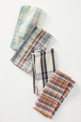 Kelby Mixed Plaid Napkins, Set of 4
