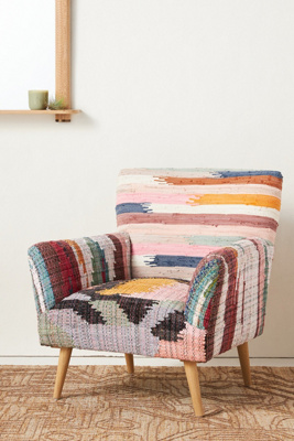 Marija Woven Rag Rug Accent Chair