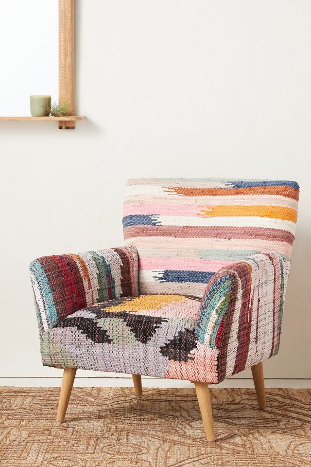 Woven Marija Rag Rug Accent Chair AnthroLiving