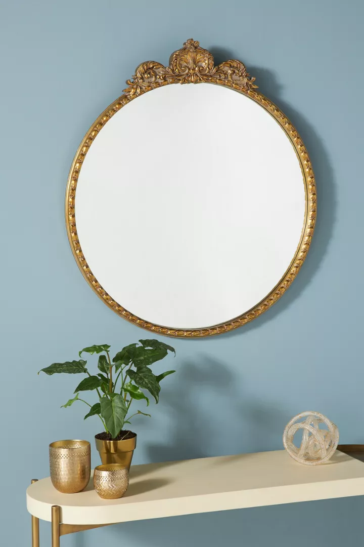 Gleaming Primrose Round Mirror