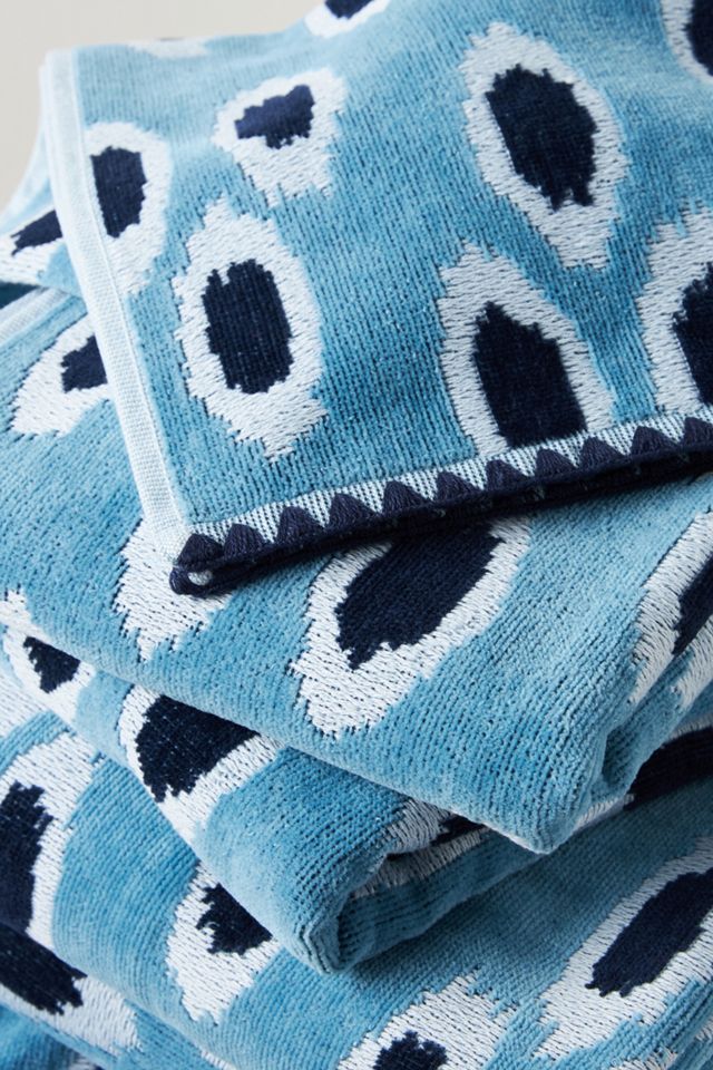 Ikat Dotted Velour Towel Collection #1