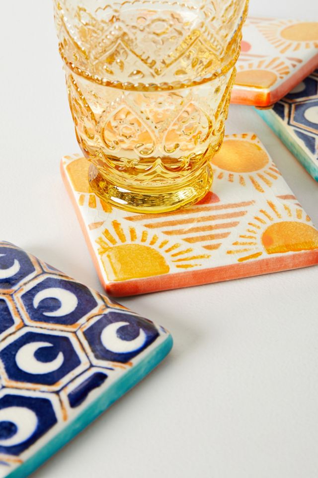 Azulejo Tile Coasters, Set of 4