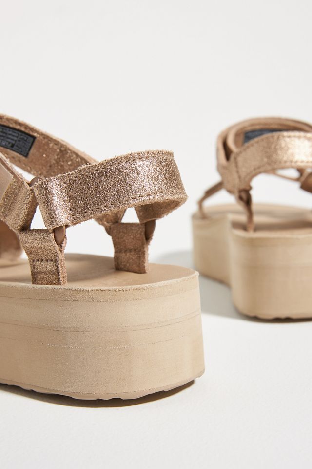Teva【キラキラ】Flatform Universal Leather Teva Flatform Universal Platform Sandals Leather Women's Sz