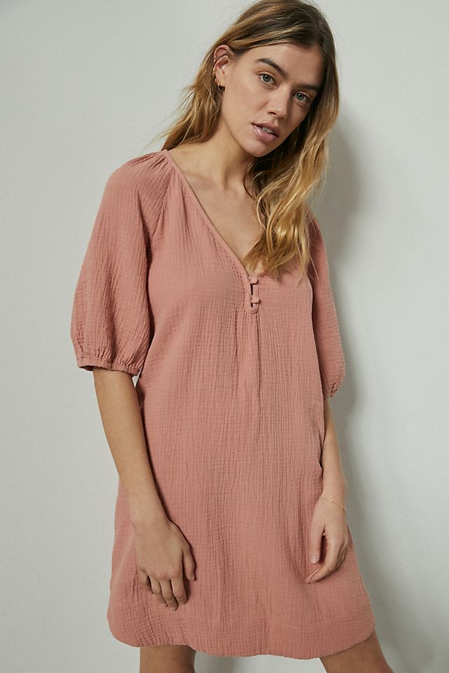 Taylor Puff-Sleeved Tunic Dress