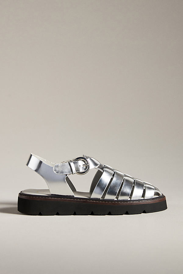 By Anthropologie Fisherman Sport Sandals In Grey
