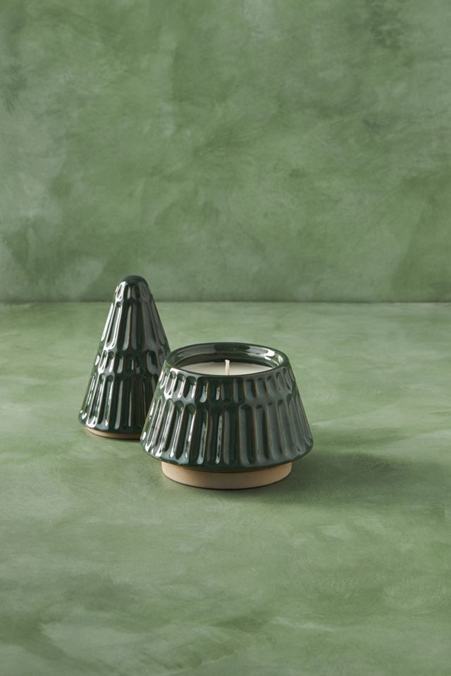 Evergreen Tree Ceramic Candle #1