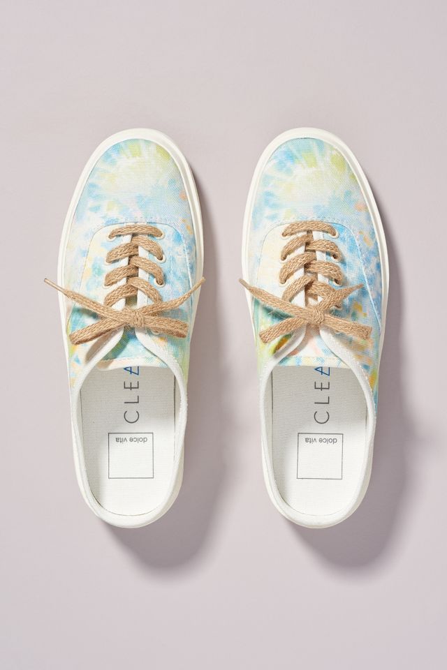 Dolce Vita Clear Anthropologie cream canvas mule slip on platform sneaker hot