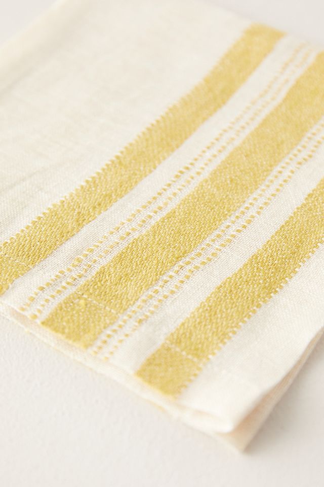 Yellow Stripe Linen Napkin #1