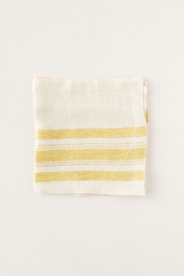 Yellow Stripe Linen Napkin #2