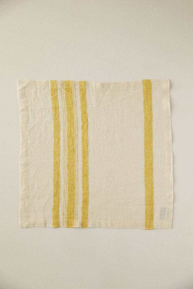 Yellow Stripe Linen Napkin