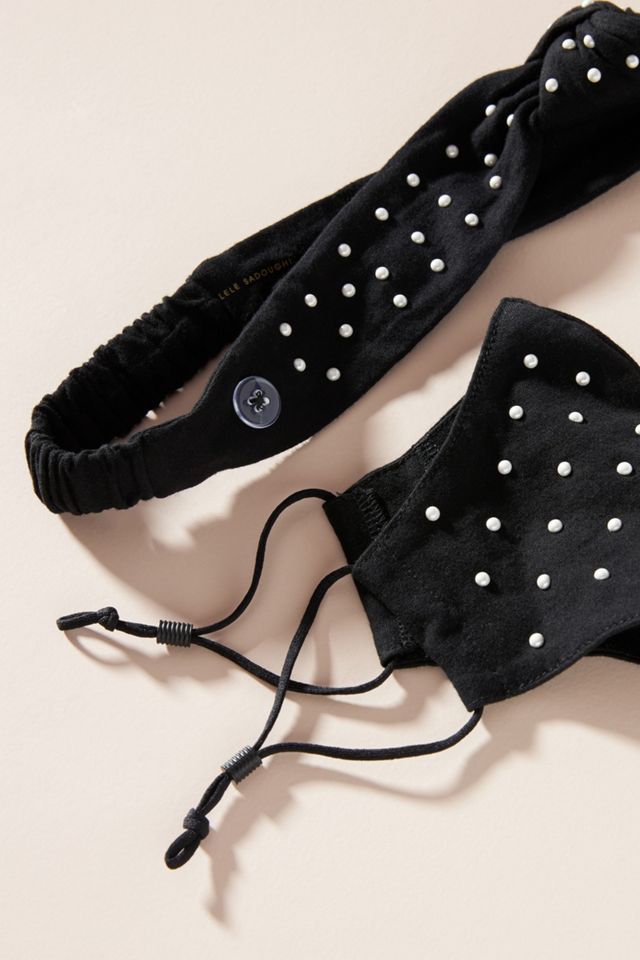 Lele Sadoughi Headband + Ear Loop Reusable Face Mask Set #1