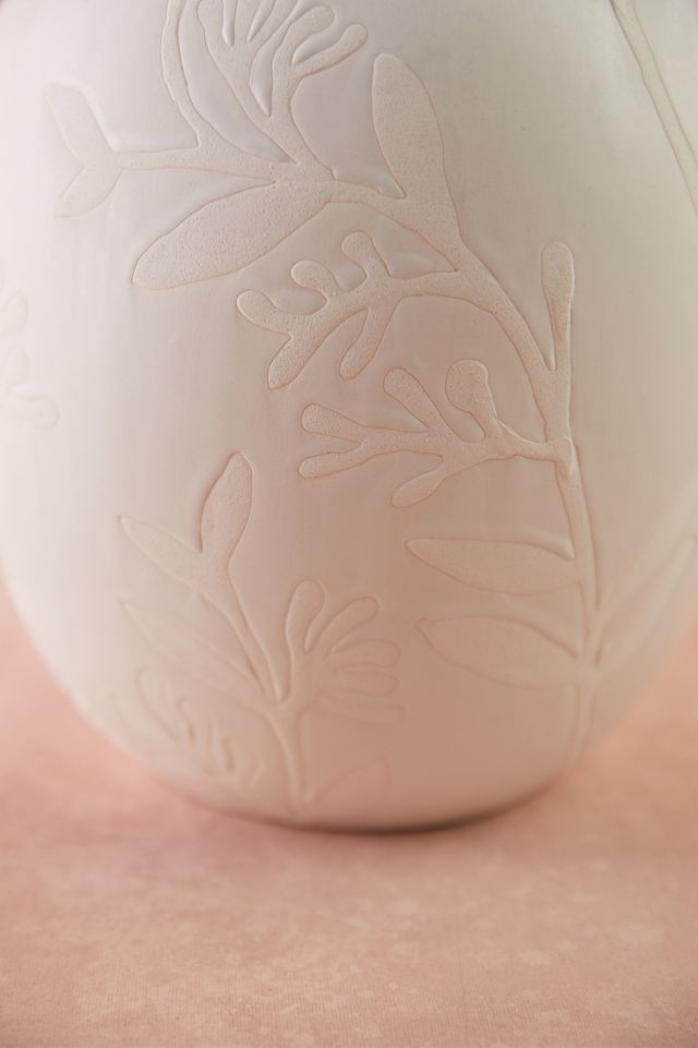 Floral Matte White Vase #2