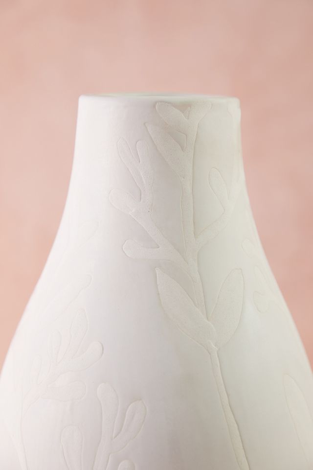 Floral Matte White Vase #3