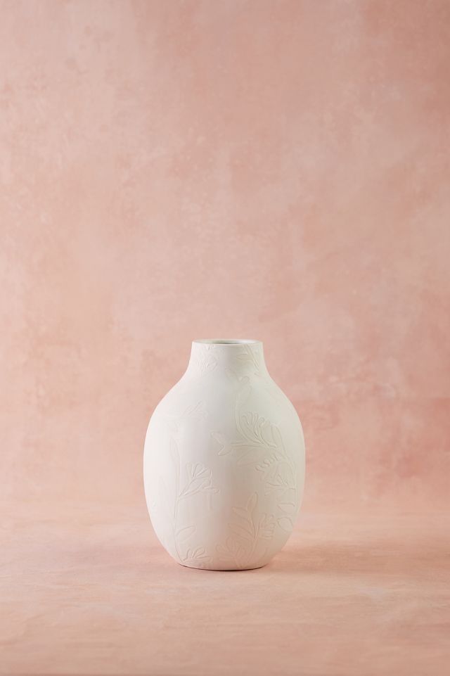 Floral Matte White Vase #5