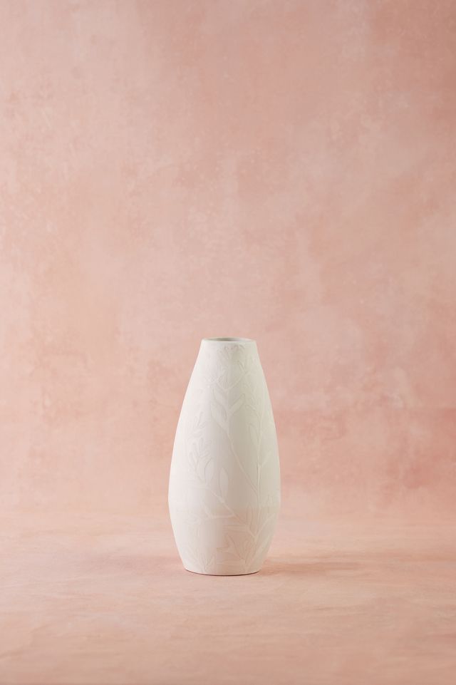 Floral Matte White Vase #6