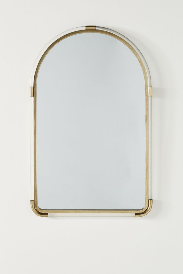 Joan Lucite and Brass Arched Mirror #1