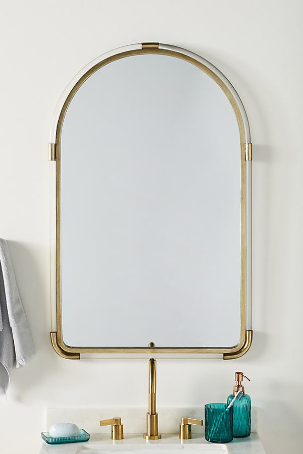 Anthropologie Joan Lucite And Brass Arched Mirror In Brown