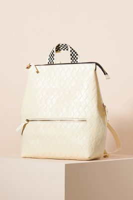 Clare V Navy Perforated Leather Remi Backpack at Jill's Consignment